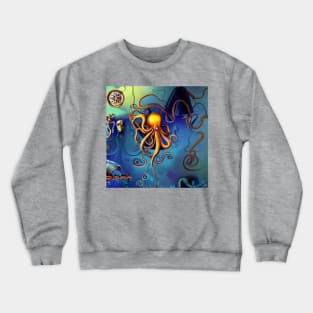 Steampunk fantasy octopus, AI art Crewneck Sweatshirt